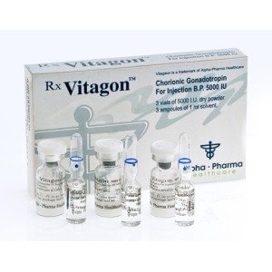 Vitagon(HCG) 3 vials of 5000iu/vial + 3 x 1ml solvent Vitagon(HCG) 3 vials of 5000iu/vial + 3 x 1ml solvent