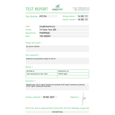 Buy Pharmaqo Tri Test Test 400mg/ml