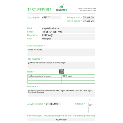 Buy Pharmaqo Tri Test Test 400mg/ml