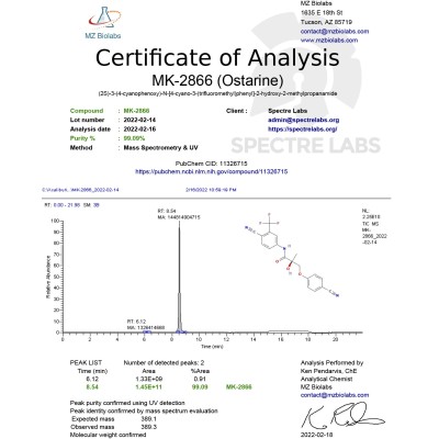 Buy MK-2866 (OSTARINE) 15mg 90tabs - Spectre Labs